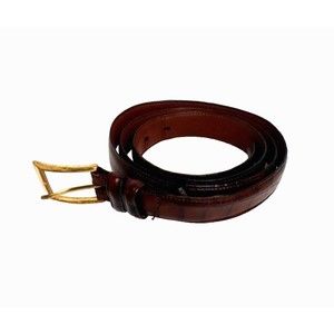 Bally Brown Bella Croc Leather Belt. SIZE : 34 / 85 USA Crook Horn handmade USA